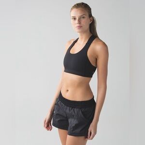 Lululemon size 6 All Sports Black Crossed Strap Athletic Performance Sports Bra